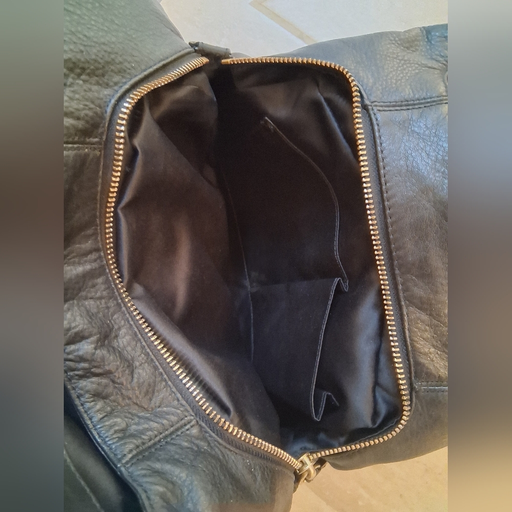 Coach Campbell F24686 Black Leather Hobo Shoulder Bag Purse Brass Buckle Handbag - Picture 5 of 5